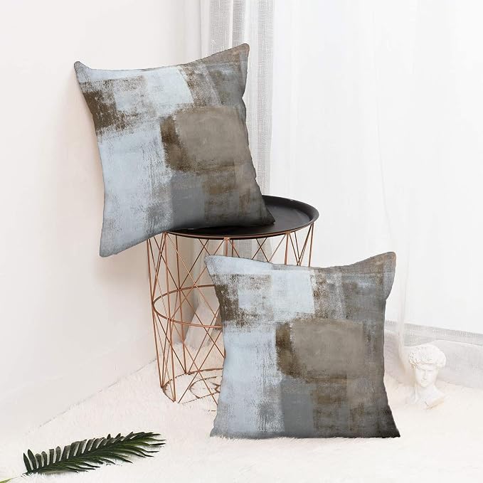 Throw Pillow Covers for Couch, 16x16 Inch, 2 Pack, Brown | Decorative Throw Pillow Covers Cushion Covers for Couch Bedroom Sofa Living Room