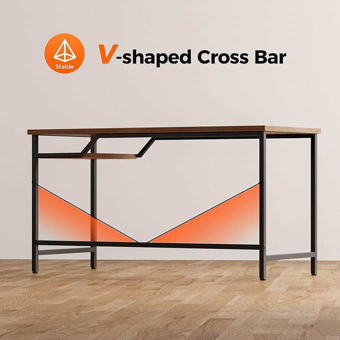 Mericonia 48x24 Inch Computer Desk, 0.6" Thick Small Office Table | Modern Simple Style, Small Study & Writing Table for Home Bedroom Work, Brown