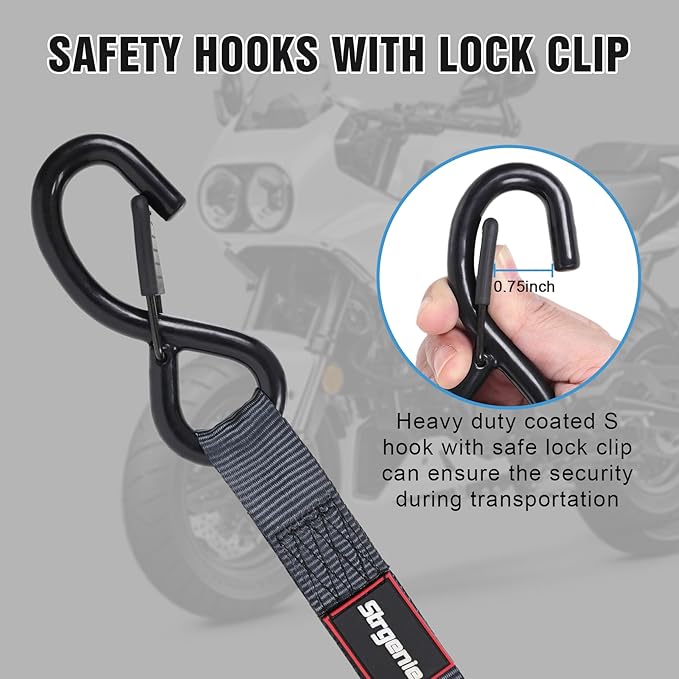 Retractable Ratchet Straps Automatic Ratchet Straps Self Retractable Ratchet Tie Down Straps 4Pack 12FT Cargo Straps for Motorcycle, Truck, Boat