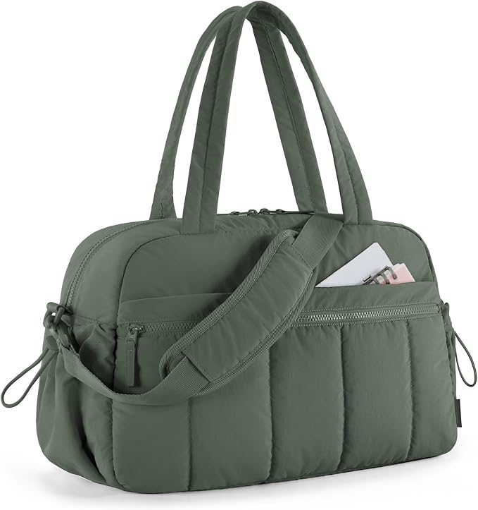 BAGSMART Duffle Bag for Travel, Gym Bag for Women, Weekender Carry on Bag | PVC Wet Pocket, Airline Approved Personal Carry-on Size, Fits Under-seat, One Bag for Gym, Travel, Hospital, Overnight