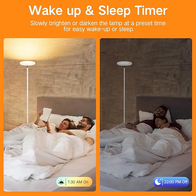 OUTON Smart LED Floor Lamp, 30W/3000LM Dimmable Bright Torchiere Sky Lamp Compatible with Alexa Google Home, WiFi Remote, Tall Standing Lamp with 4 Color Temperature for Living Room Bedroom Office