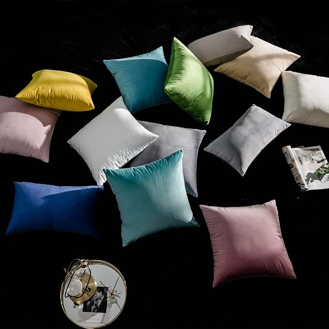 24x24 Velvet Throw Pillow Covers Set of 2 for Couch Sofa Bed,Silver Gray | JUSPURBET Decorative Pillow Covers with Invisible Zipper for Modern Living Room Bedroom Home Decor