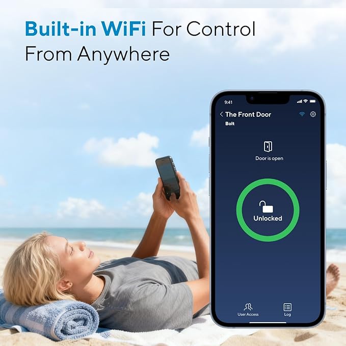 ULTRALOQ Bolt Fingerprint WiFi Smart Lock, Works with Apple Home, Siri, Alexa, 8-in-1 Keyless Entry with Fingerprint ID, App Remote Control, Keypad Deadbolt, BHMA Cert., Easy Install, 10 Mo. Battery