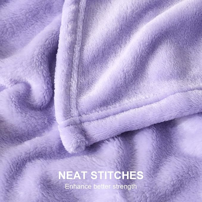 Hansleep Full Light Purple Fleece Blanket, Soft Flannel Bed Blanket | Fuzzy Cozy Blanket 84x90 Inches, Multi-use for Bed, Sofa, Couch, Travel, Camping, All Season Warm Lightweight Cover