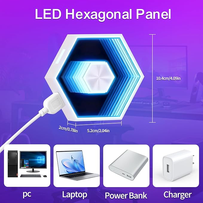 Hexagon LED Lights - 12 Pack Smart APP Gaming Decor | Gaming LED Light with Remote Control & Music Sync Honeycomb Shape Hexagon Wall Lights for Bedroom, Living Room Wall