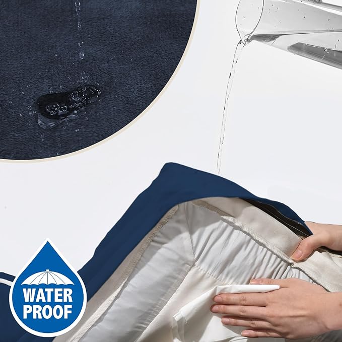 Comfort Expression Orthopedic Dog Bed for Extra Large Dogs 42x30 Inch, Waterproof Egg Crate Foam XL Pet Bed with Removable Bolsters, Dog Couch with Washable Cover & Non-Slip Bottom, Navy Blue