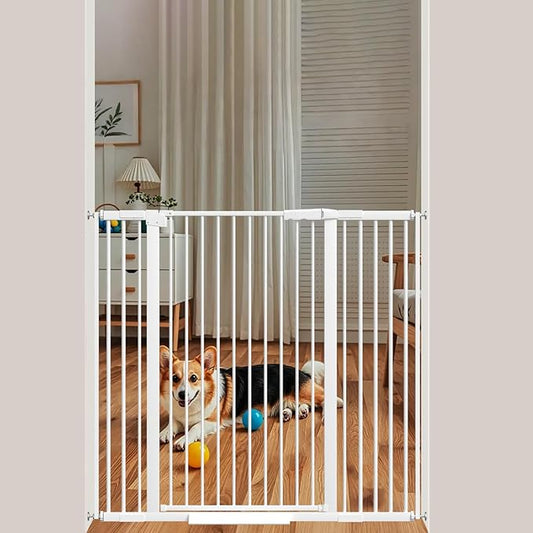 40.55" Tall, 34.05-45.86 Inch Wide, 1.37" Ultra Narrow Spacing Dog Pet Baby Gate Indoor for Doorway Hallway, Pressure Mounted 35 36 37 38 39 40 41 42 43 44 45 Inches Wide