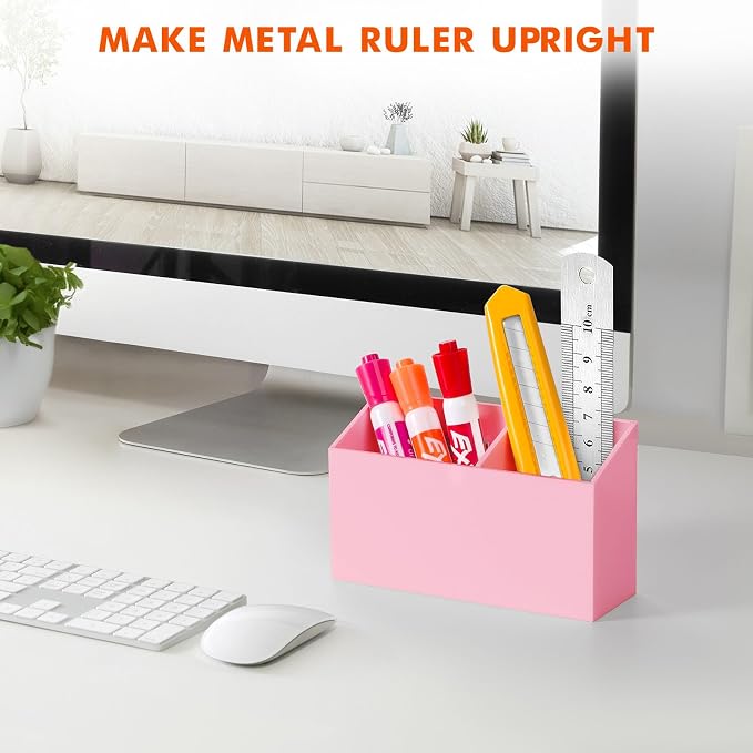 BEYGORM Magnetic Dry Erase Marker Holder for Whiteboard & Refrigerator | Non-slip Acrylic Pen Holder for Classroom, Fridge Magnet, Locker Organizer Accessories, Teacher & School Supplies(Pink)