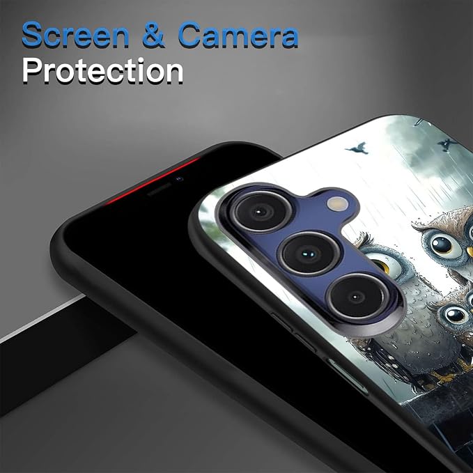 Designed for Galaxy A17 5G Phone Case,Slim Silicone Shockproof Protective Case for Galaxy A17 5G 6.7 inch,Cute Owl