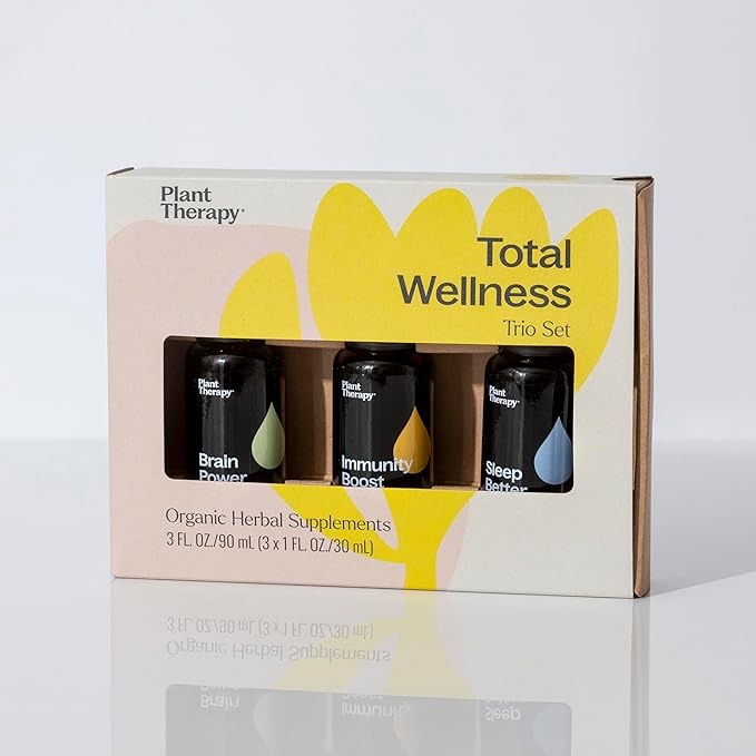 Plant Therapy Total Wellness Trio Set 30 mL Each of Immunity Boost, Brain Power & Sleep Better