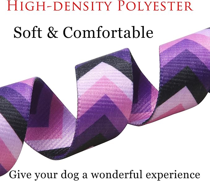 Dog Collar with Bohemia Floral Tribal Geometric Patterns - Soft Ethnic Style Collar Adjustable for Small Medium Large Dogs(Purple Arrow,S)