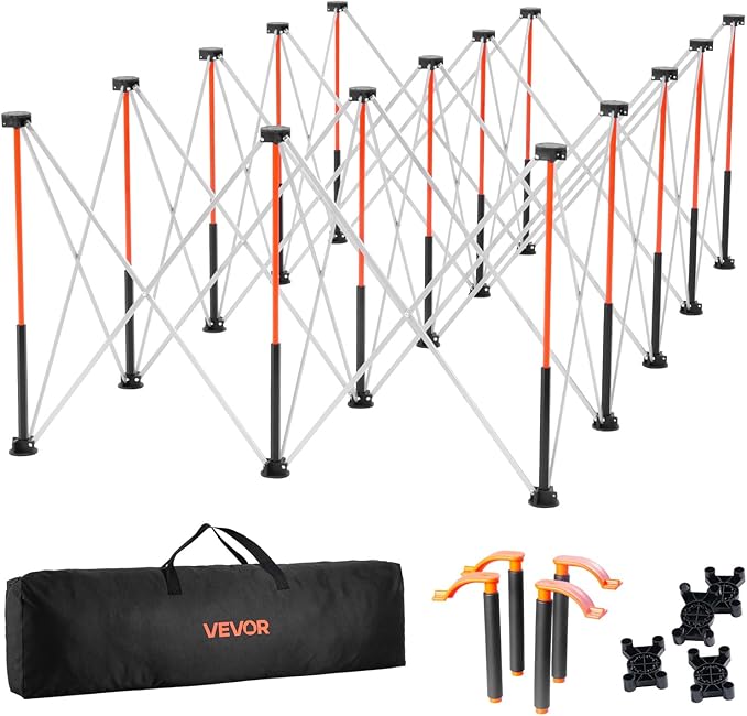 VEVOR Portable Folding Workstand, 8.05 x 4.13 ft Collapsible Workbench, 6000 lbs Weight Capacity, No Assembly Foldable Work Stand with Storage Bag, Table Top NOT Included, for Garage Workshop Outdoor