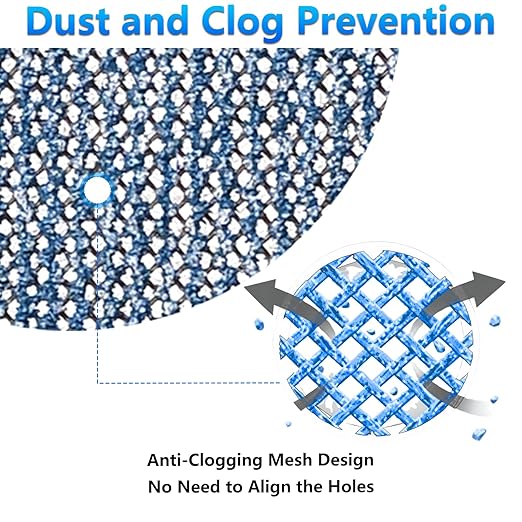 9 Inch Premium Ceramic Mesh Sanding Disc 60/80/120/180/240 Grit, 25 Pack Round Hook and Loop Mesh Anti-Clogging Drywall Sandpaper Disc Dust Free for Drywall Sander