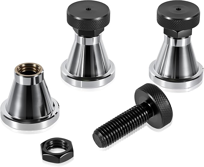 4 PCS Adjustable Screw Jack Stands, 2.63" to 4.02" Heavy Duty M18 Post Machinist Screw Jack Stands, 5 Tons Capacity for Large Drilling Milling Machines Leveling Jacks