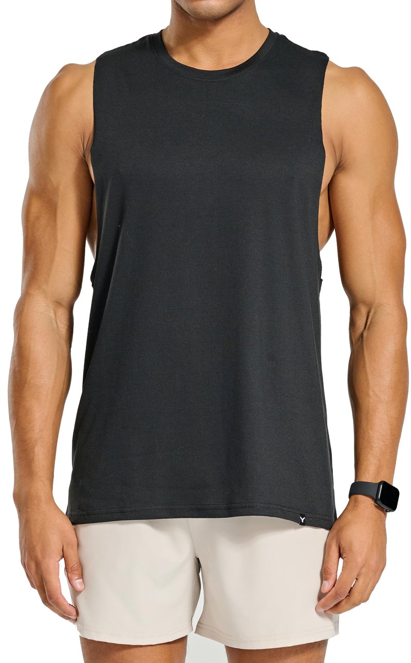 Project Titan Men's Workout Drop Arm Tank Top Cut Off Sleeveless Gym Shirts