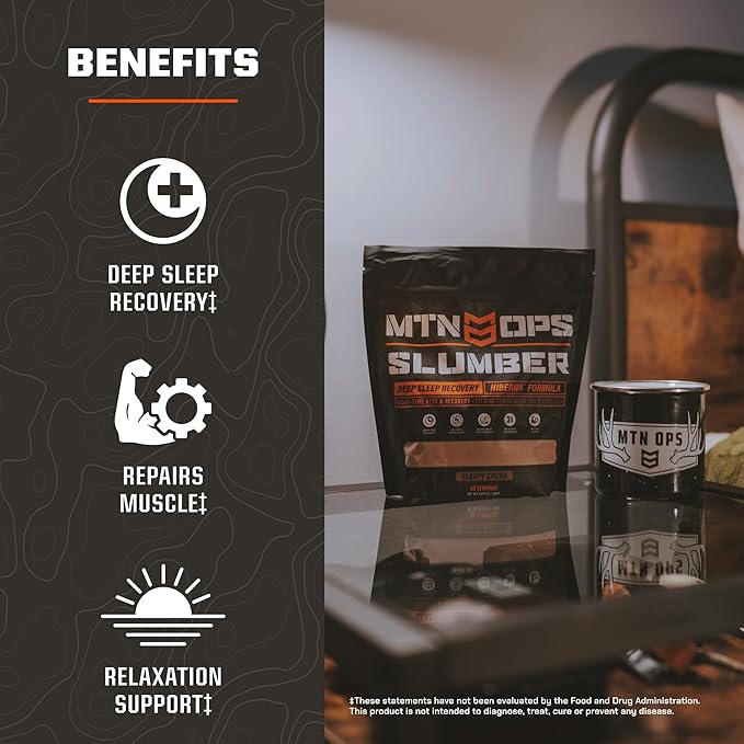 MTN OPS Slumber Sleep Aid for Muscle Recovery & Deep Sleep, Sleepy Cider Sleep Support Powder Drink Mix, 30 Servings