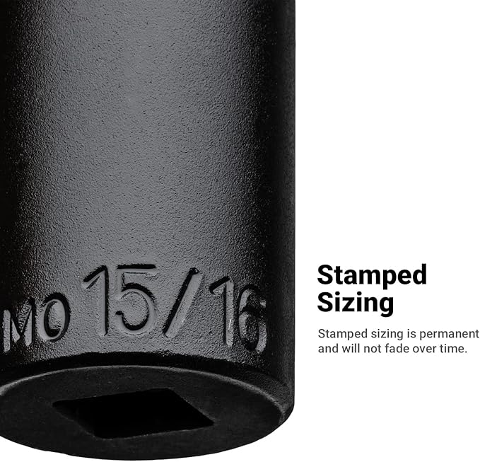 Capri Tools 15/16-Inch Shallow Impact Socket, 1/2-Inch Drive, 6-Point, SAE (CP55060)