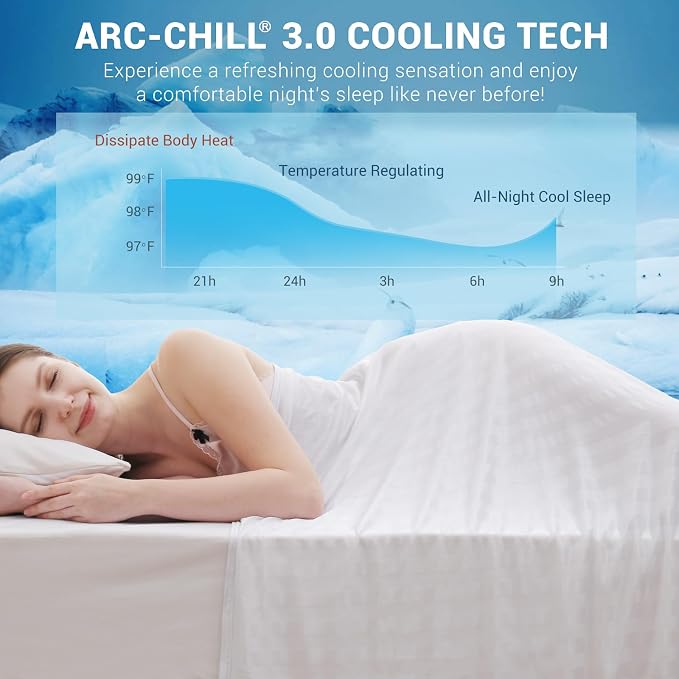 Elegear Double-Sided Arc-Chill® 3.0 Cooling Blanket for Hot Sleepers, King | Q-Max>0.5 Cooling Fabric, Absorbs Heat to Keep Body Cool, Lightweight Summer Blankets for Night Sweats & Menopause, 108"x90"