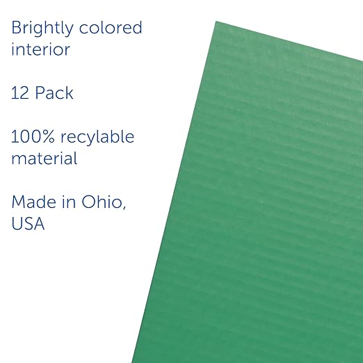 Flipside Products 18”x 48” Green Study Carrel, Privacy Boards, Student Privacy and Focus Booth for The Classroom, Desk Divider Cubby for Tests, Made in USA - 12 Pack