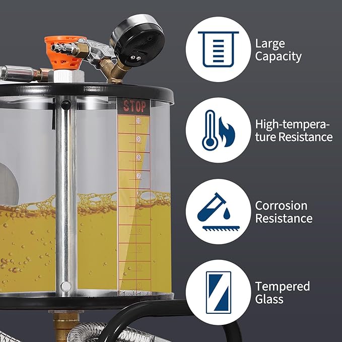 20 Gallon Waste Oil Drain Tank, Air Operated Portable Oil Drainer With Adjustable Funnel, Fluid Fuel Transfer Drainage With Wheels, Oil Change Container for Automotive Workshops