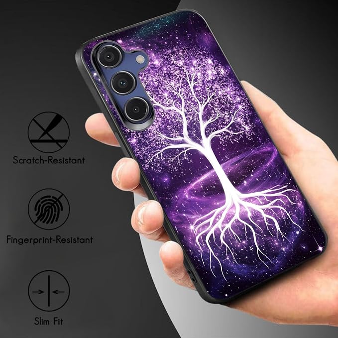 Designed for Galaxy S25 FE Phone Case,Slim Silicone Shockproof Protective Case for Galaxy S25 FE 6.7 inch,Life Tree