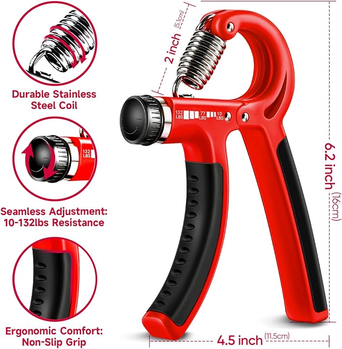 FitBeast Grip Strengthener Forearm Strengthener Hand Grips Strengthener Kit - 5 Pack Adjustable Resistance