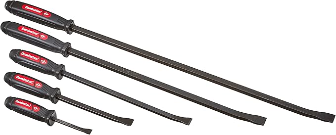 Mayhew Tools 61366 Dominator Pry Bar Set, 5-Piece Curved, Red