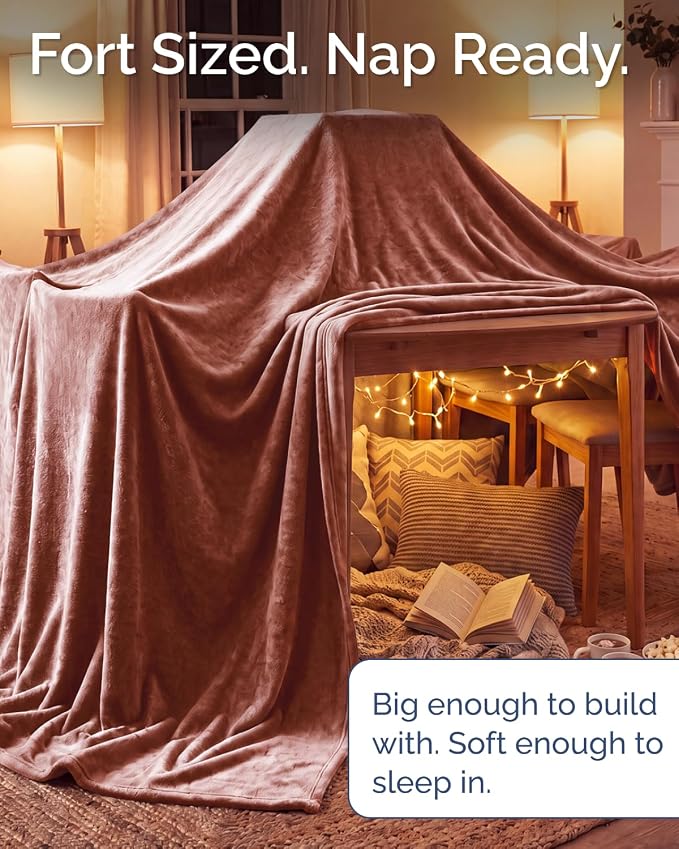 Ultra Soft Fleece Blanket Oversized King Size - Flannel Fleece Luxury Blanket - Lightweight for Couch Bed Chair - Thick, Warm and Breathable - All Season Cozy, Mocha Mousse