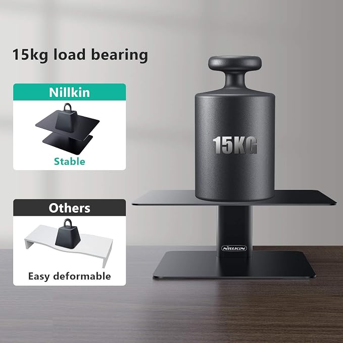 Nillkin Monitor Stand for Desk, Adjustable Height Computer Monitor Stand | Ergonomic Aluminum Computer Stand for Desktop | iMac, Studio Display XDR, Dell, HP, Lenovo, Other Screen Display | Black