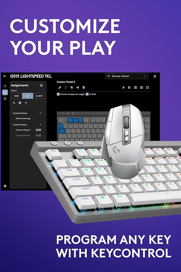 Logitech G502 X Lightspeed Wireless Gaming Mouse + G515 TKL Wireless Gaming Keyboard (Tactile) Bundle: White