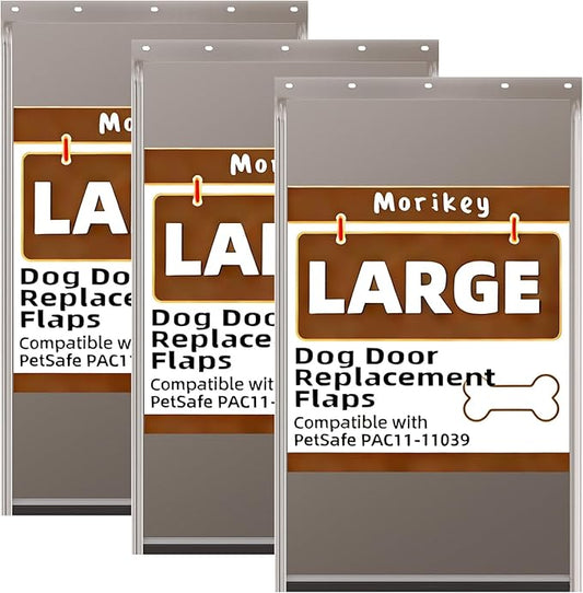 3 Pack Large Dog Door Replacement Flap with Screws, Doggie Door Replacement Flaps Compatible with PAC11-11039, Measures 10 1/8" X 16 7/8", Weather Resistant and Easy to Install