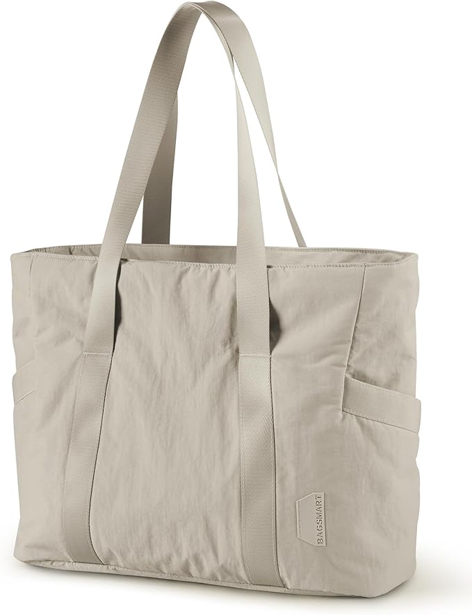 BAGSMART Tote Bag for Women, Tote Bag with Zipper Work Tote with Compartments Nurse Shoulder Hanbag for Travel, Gym