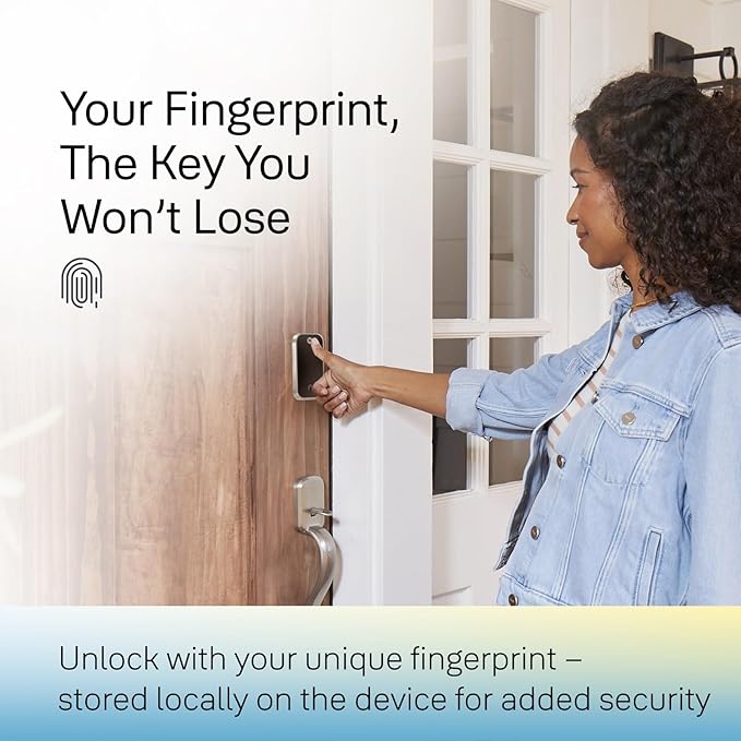 Yale Assure Lock 2 Touch Deadbolt, Satin Nickel Entry Door Lock with Touch Digital Keypad Keypad and Fingerprint Scanner with Back-Up Key, (No Wi-Fi), YRD410-F-BLE-619