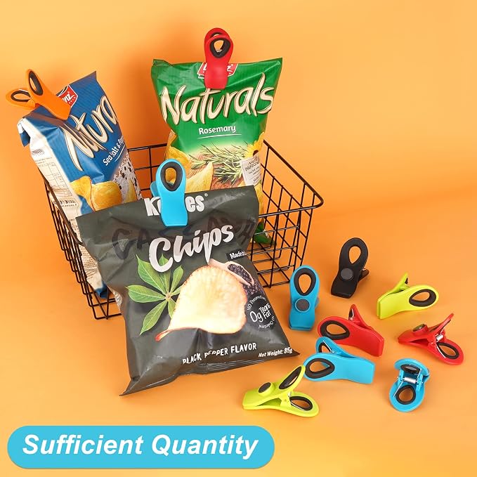 JETMORE 16 Pack Chip Clips Bag Clips, Multicolor Magnetic Chip Clip