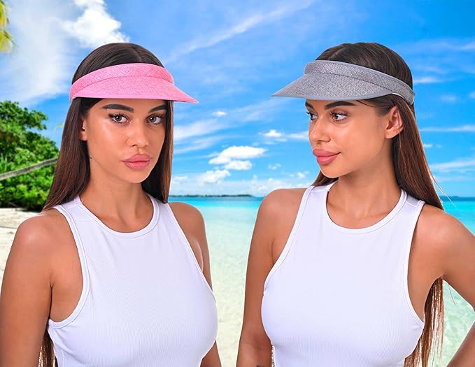 3 Pieces Clip On Visors Women Men Visor Sun Hats Hat Outdoor Sports Golf Beach Travel Tennis Cap