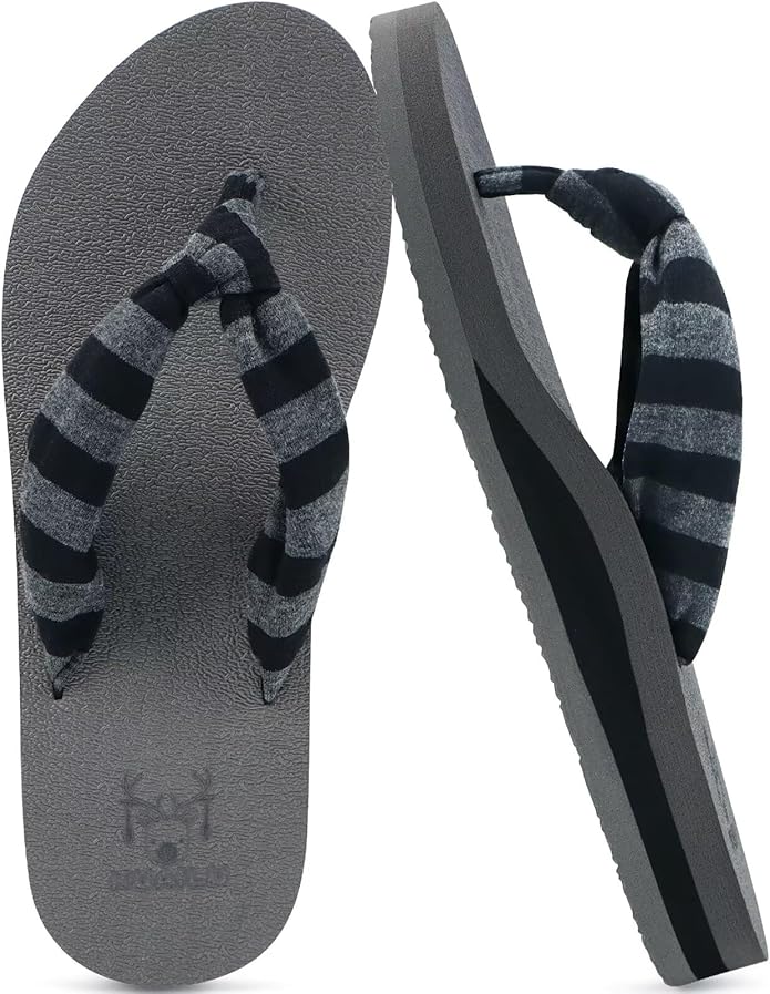 KuaiLu Flip Flops for Women with Arch Support Yoga Mat Comfortable Summer Beach Walking Thong Cushion Sandals Slip On Indoor Outdoor