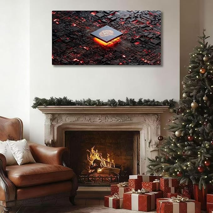 Wibinuki Wall Art Wall Decor Wall Paintings AI,Circuit board for Living Room Bedroom Bathroom Home Decor Can Be Hung Directly 20"x 40"