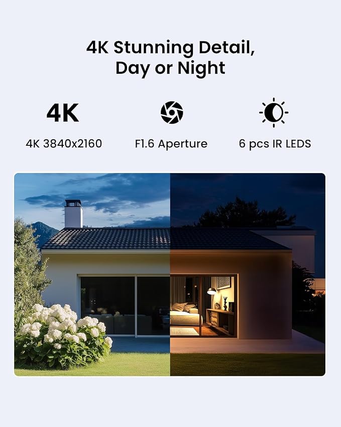 REOLINK Lumus Pro 4K Outdoor Security Camera, Plug-in Power WiFi Camera | Color Night Vision Spotlight, 2.4/5GHz WiFi 6, No Subscription Local Storage, Smart Detection, Two-Way Talk, 24/7 Recording