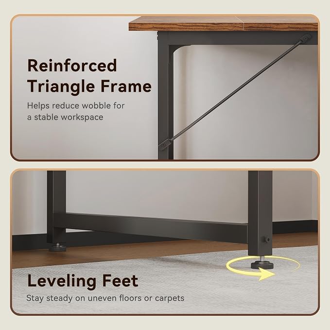 Coleshome 79 Inch Computer Desk with Power Outlet | Extra-long workspace • Supports multi-monitor setups • Stable steel frame • Spacious legroom • Home office & gaming