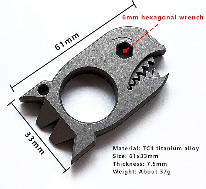 EDC Pry Bar with Bottle Opener Wrench Titanium Prybar Multi Tool, Keychain Multitool Tool, Pocket Crowbar for Outdoor Camping Hiking Fishing (grey)