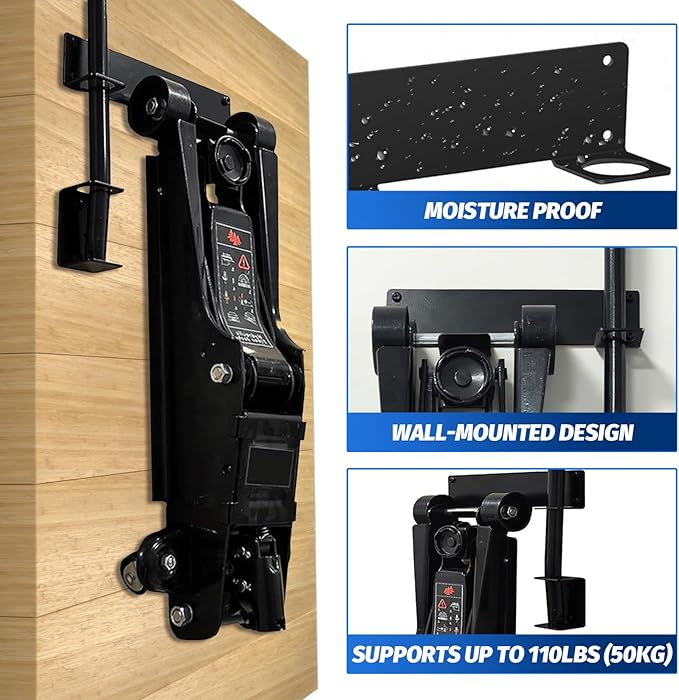 Wall Mount Floor Jack Stand Rack Organizer, Car Hydraulic Trolley Jack Stands Holder Mount Brackets Jack Stands Wall Storage Rack Tower Racing Trailer Accessories Tool