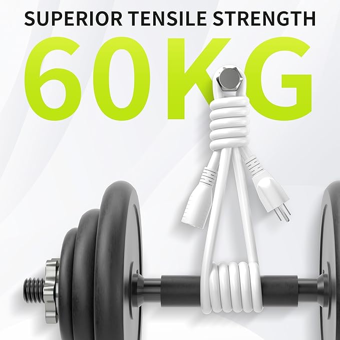 16/3 White Extension Cord 12 FT, Indoor Extension Cord for Laptops, Coffee Makers, Office Home Appliances, 3 Prong Resistant Cable Flexible, 13A 125V 1625W ETL Listed