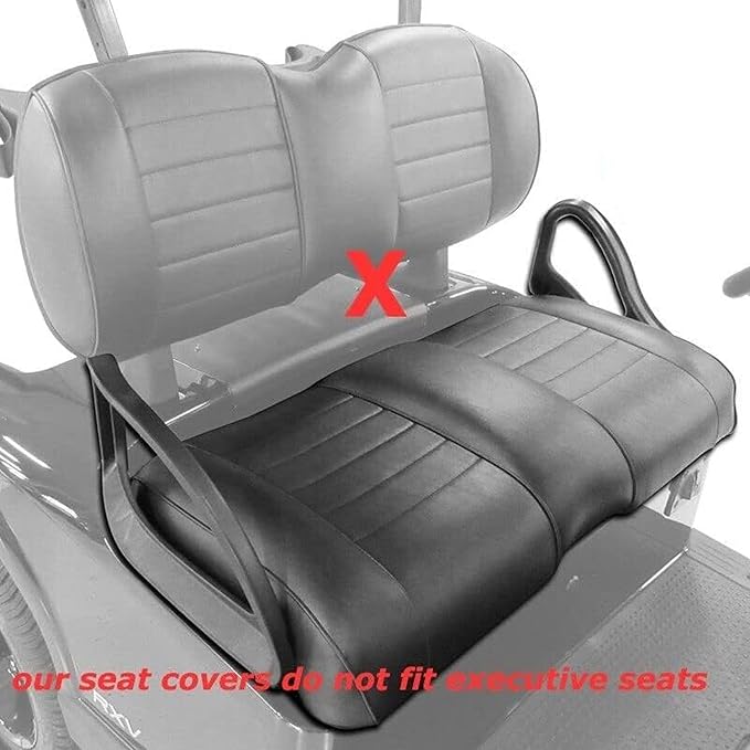 Huskey Parts Company 2PCS Charcoal Gray Golf Cart Front Seat Cover Diamond Stitching for EZGO RXV 2008-UP, Marine Grade Vinyl, Custom Fit, Staple On
