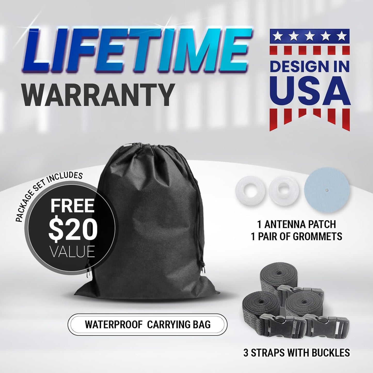 iCarCover Custom Car Cover for Chevy Impala Wagon (1962-1970) Waterproof All Weather Rain Snow UV Sun Protector Full Exterior Indoor Outdoor Car Cover (Stripe - Black/Red)