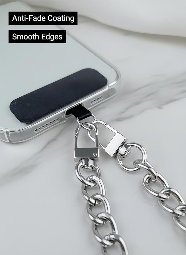 Metal Phone Wrist Lanyard Lightweight Aluminum Cellphone Strap Wristlet Classic Metal Phone Chain for Women and Men
