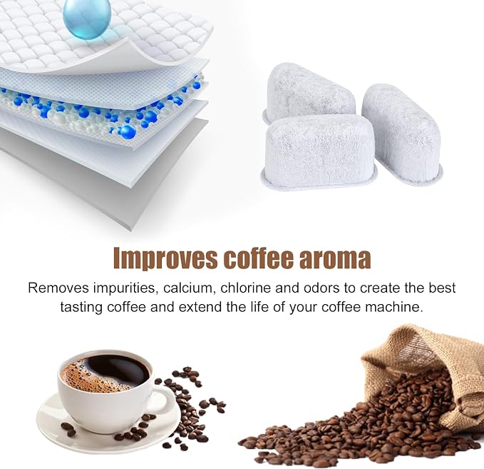 3pcs Coffee Maker Filter Replacement, Water Filter for Delonghi 7313285779 | Activated Carbon Water Filter for Espresso Coffee Machine, Cafe Maker Accessories for Delonghi Compatible with 7313285779