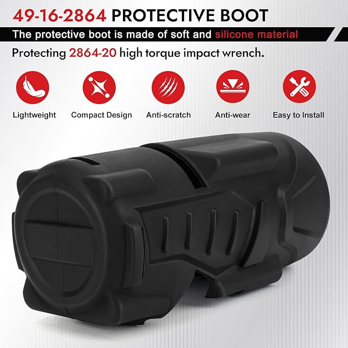 49-16-2864 M18 3/4 Impact Protective Boot For Milwaukee 2864-20 2863-20 2862-20 M18 3/4" Fuel High Torque Impact Wrench