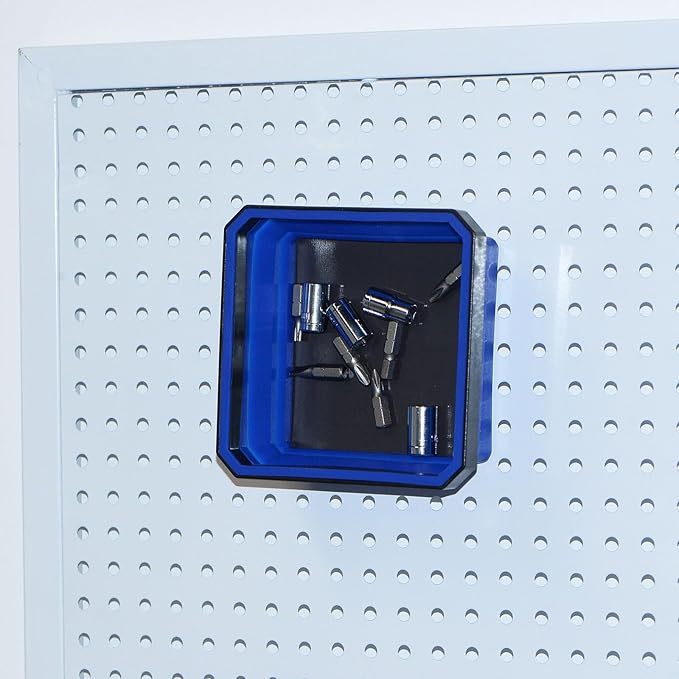 HARFINGTON Collapsible Magnetic Parts Tray Foldable Tool Trays Square Small Metal Parts Organiser for Fixing Screw Bolts Nuts Washers Pins, Grey