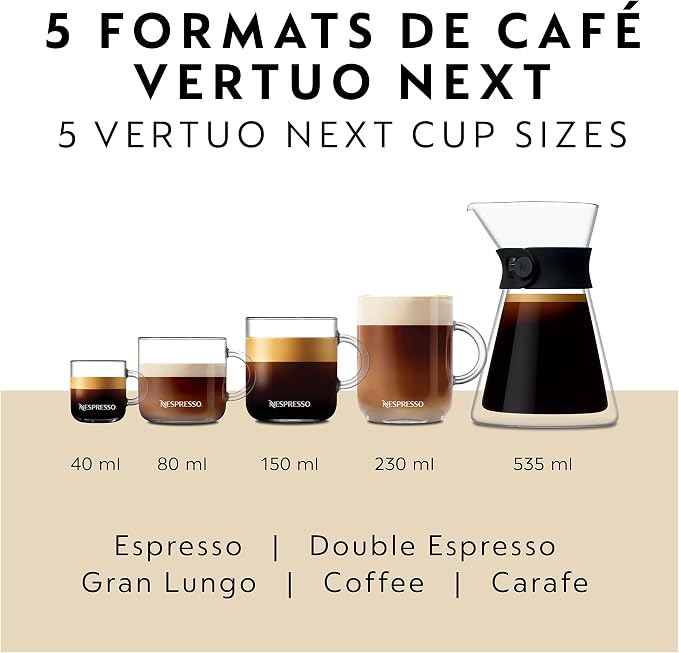 Nespresso Vertuo Next Coffee and Espresso Machine by Breville,1.1 liters, Dark Chrome