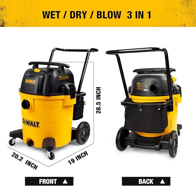 DEWALT 16 Gallon Poly Wet/Dry Vac/Acc & Workshop Wet Dry Vacuum Accessories WS25022A Extra Long Wet Dry Vacuum Hose, 2-1/2-Inch x 20-Feet Locking Wet Dry Vac Hose for Wet Dry Shop Vacuums